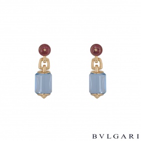Bvlgari Rose Gold Amethyst And Aquamarine Earrings Bvlgari Rose Gold Amethyst And Aquamarine Earrings